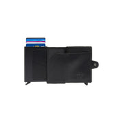 Baldwin Full-Grain Leather Card Holder för Dam - Structured Side Profile Showing Gusset Depth &amp; Expansion Capacity