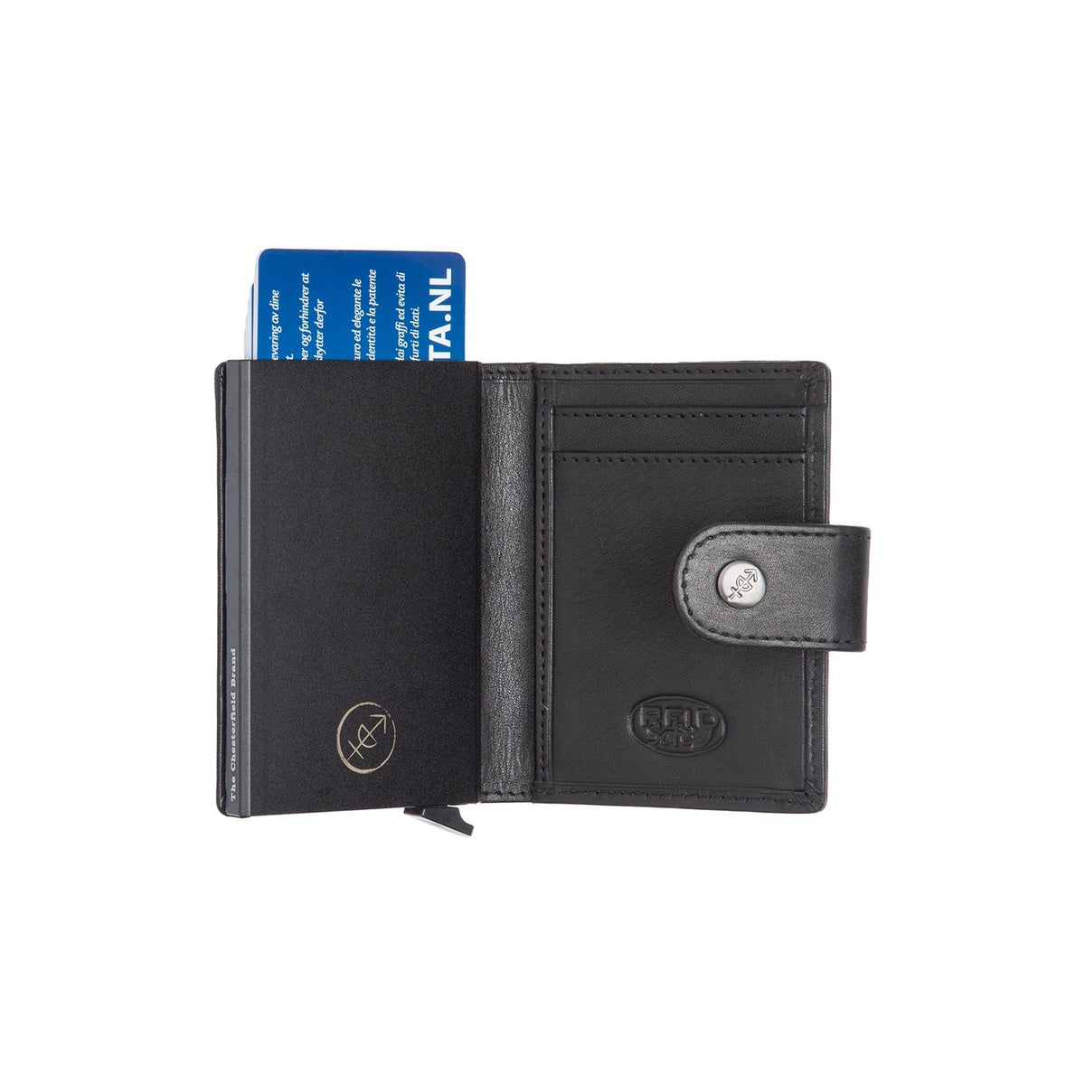 
Classic 100% Full-Grain Leather Card Holder - Bakifrån med förstärkta läderremmar och sömmar