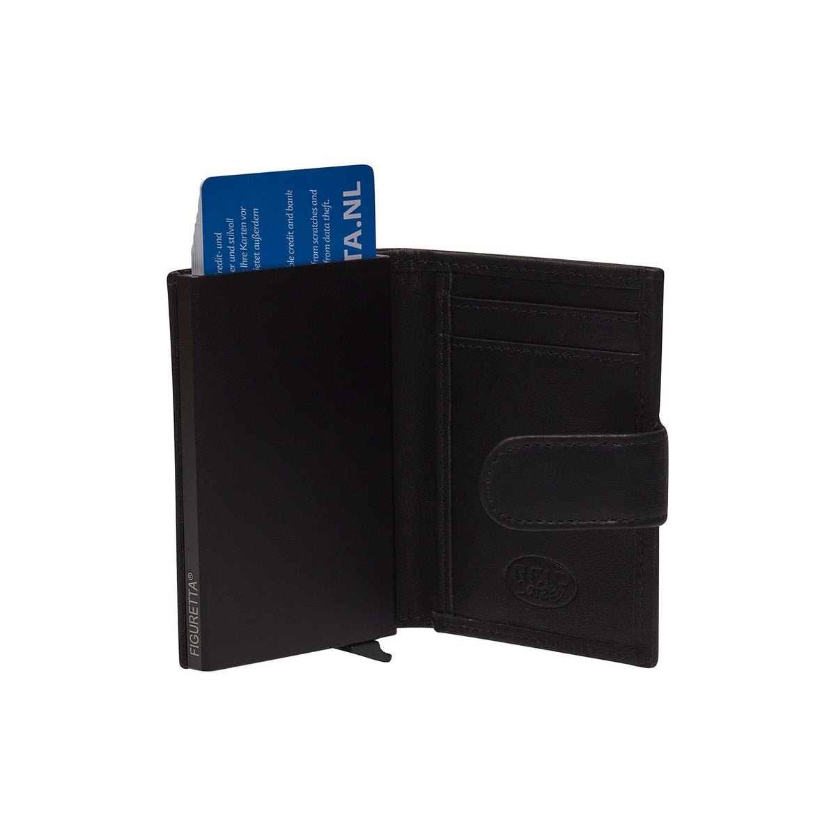 Solid Antique Brass Hardware &amp; Heavy-Duty Dual Zipper Detail on Hannover Full-Grain Leather Card Holder för Dam