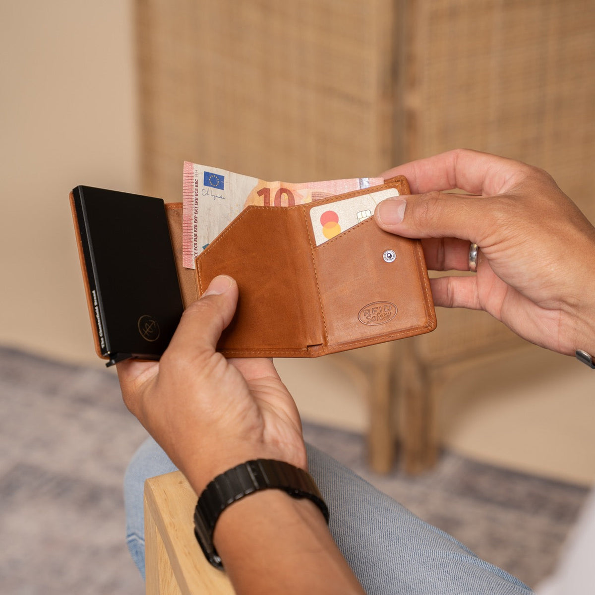 Lancaster Full-Grain Leather Card Holder för Dam – alternate product view 3