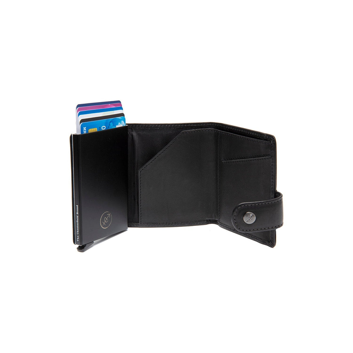 Larino Full-Grain Leather Card Holder för Dam - Structured Side Profile Showing Gusset Depth &amp; Expansion Capacity