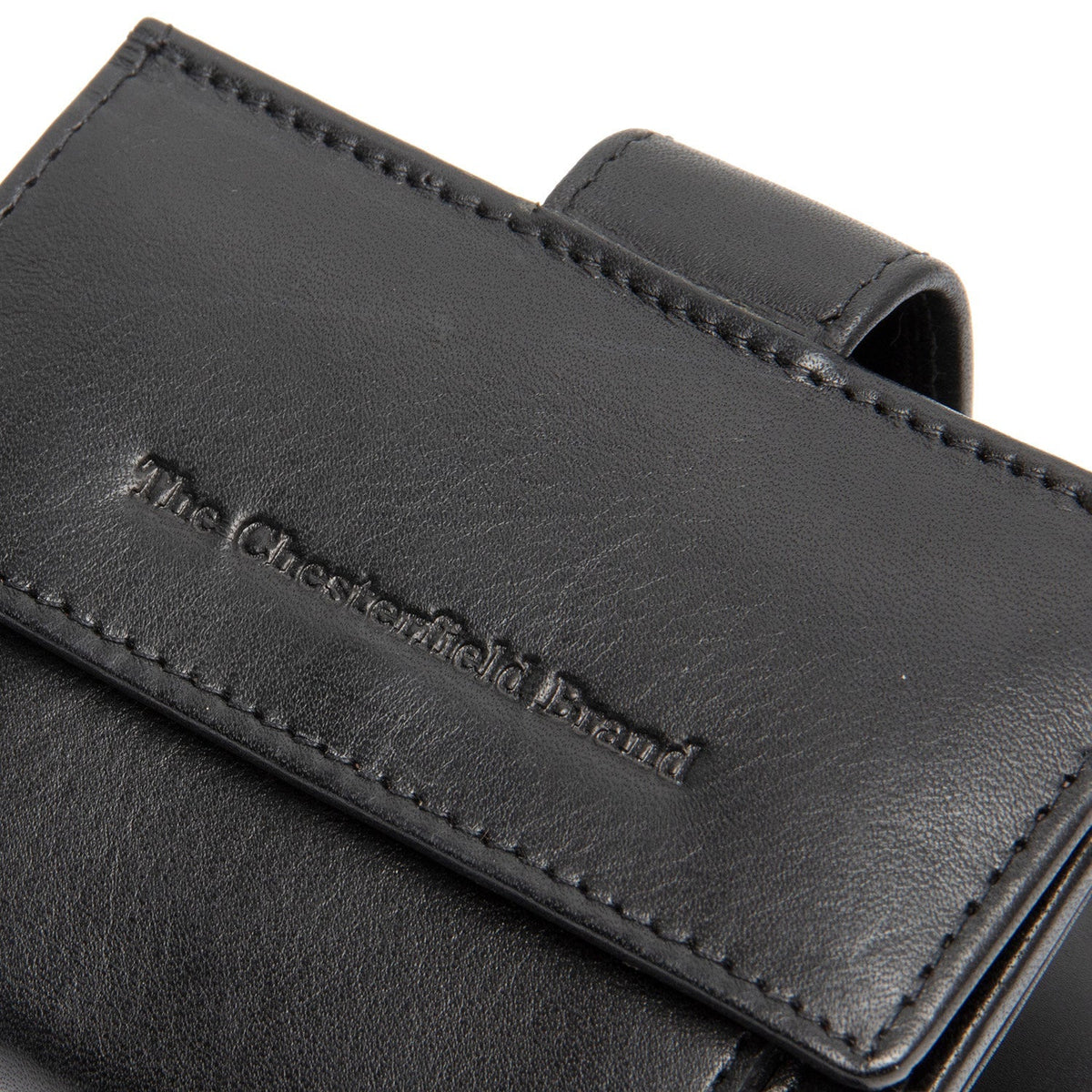 Solid Antique Brass Hardware &amp; Heavy-Duty Dual Zipper Detail on Lesina Full-Grain Leather Card Holder för Dam