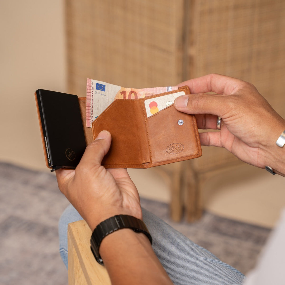 Palma Full-Grain Leather Card Holder för Dam – alternate product view 3