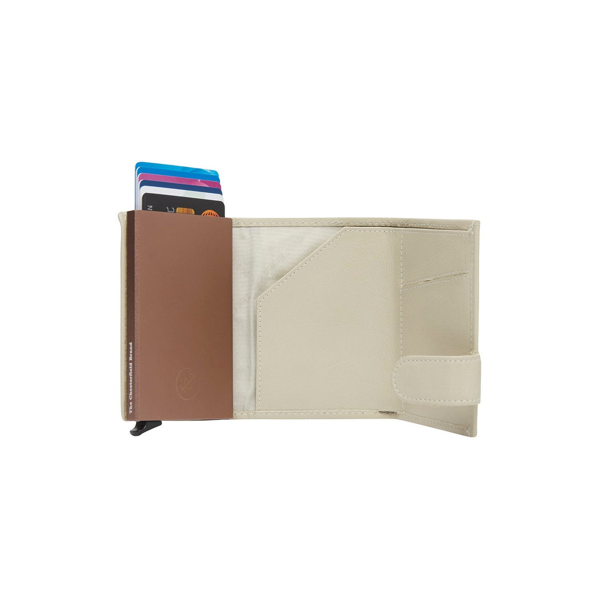 Sabana Full-Grain Leather Card Holder för Dam - Structured Side Profile Showing Gusset Depth &amp; Expansion Capacity