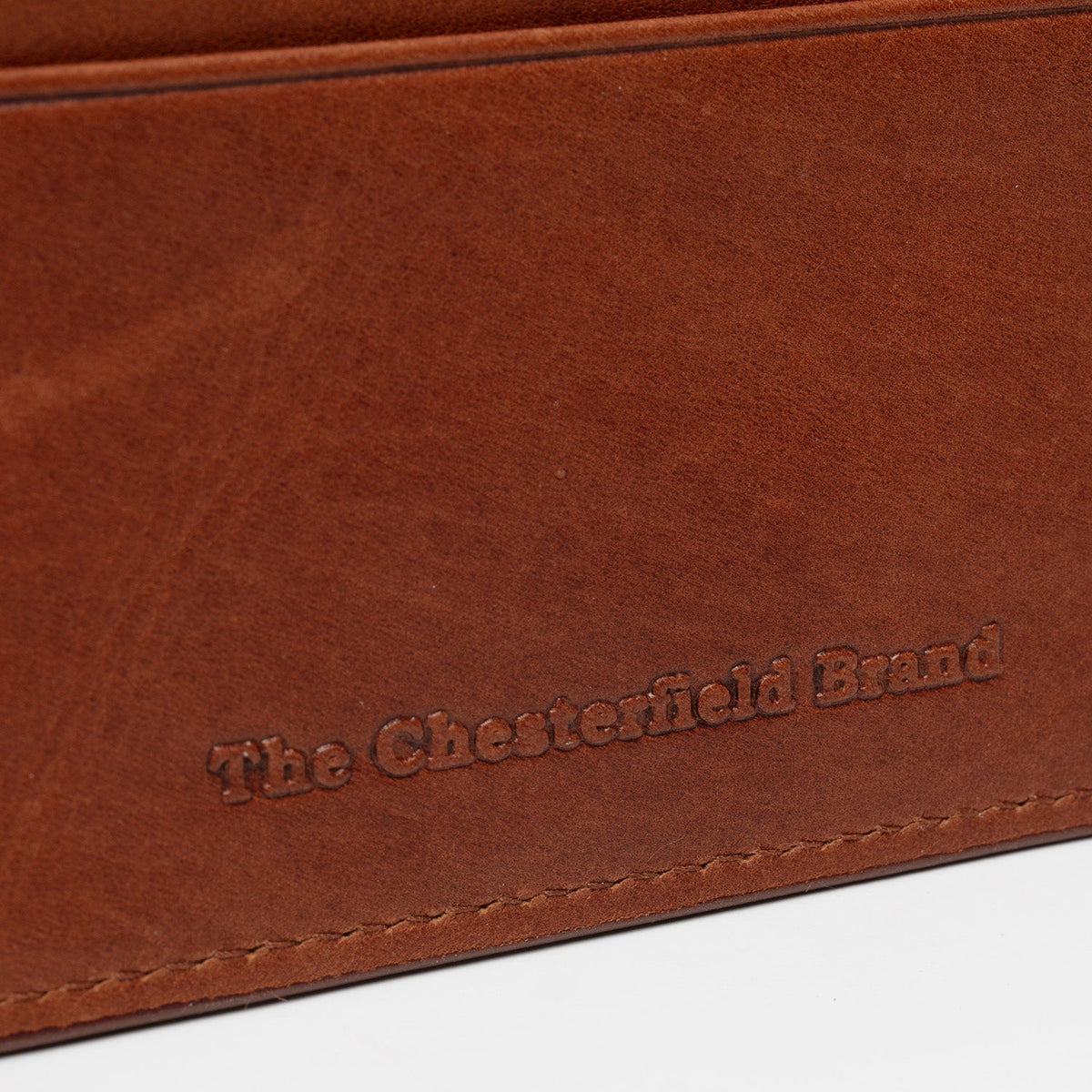 Cognac Leather Card Wallet för Dam, detail view 4