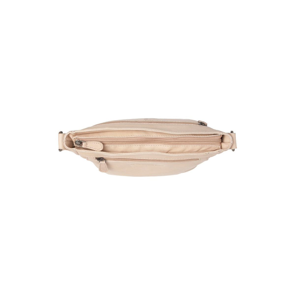 Solid Antique Brass Hardware &amp; Heavy-Duty Dual Zipper Detail on Aston Full-Grain Leather Crossbody Bag för Dam