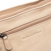 Aston Full-Grain Leather Crossbody Bag för Dam - Structured Side Profile Showing Gusset Depth &amp; Expansion Capacity