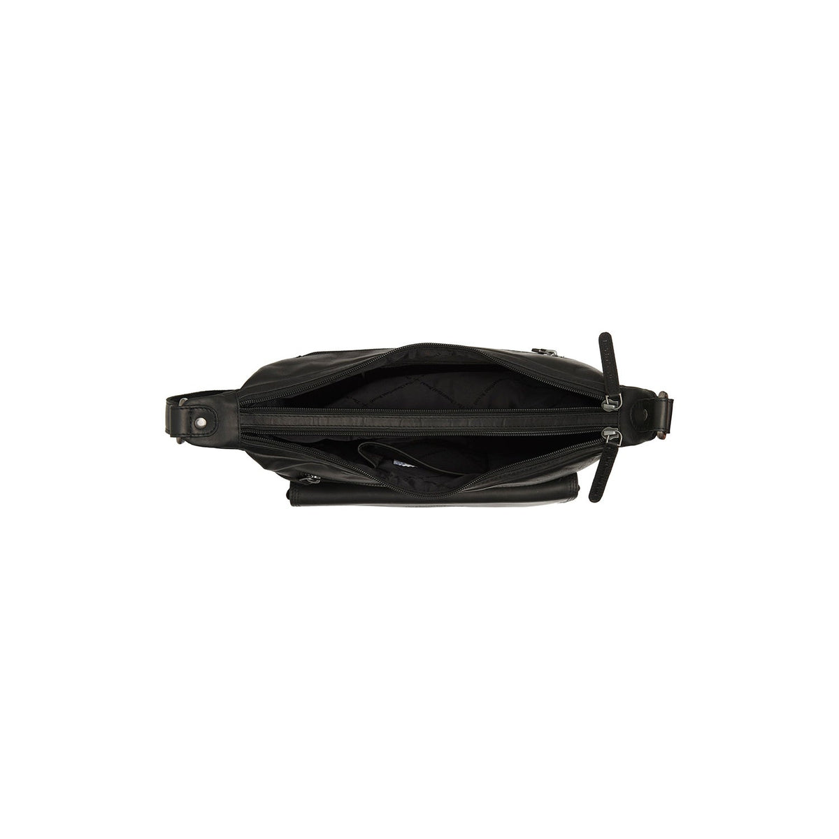 Solid Antique Brass Hardware &amp; Heavy-Duty Dual Zipper Detail on Bryson Full-Grain Leather Crossbody Bag för Dam