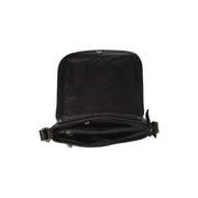 Everglades Full-Grain Leather Crossbody Bag för Dam - Structured Side Profile Showing Gusset Depth &amp; Expansion Capacity