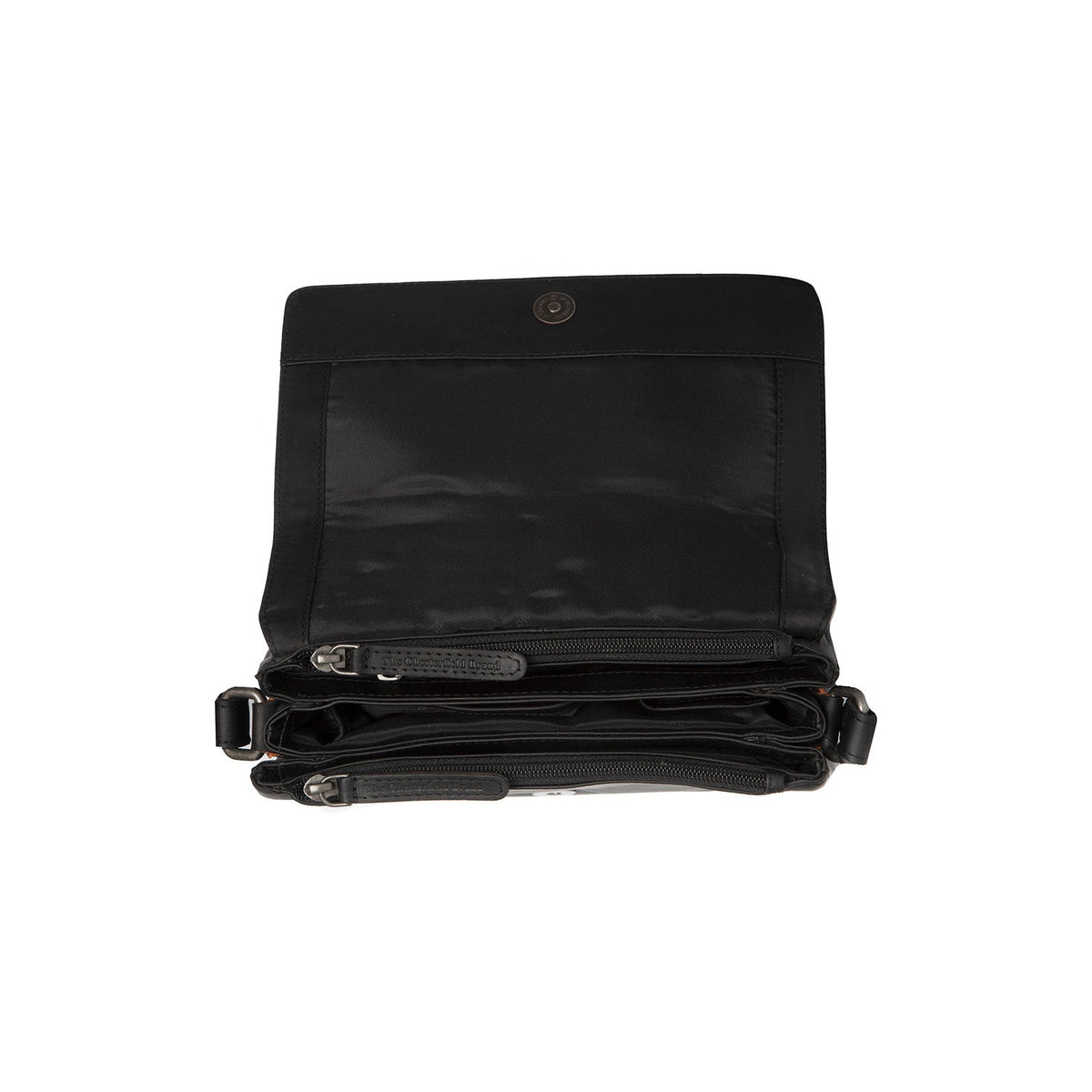 
Solid Antique Brass Hardware & Heavy-Duty Dual Zipper Detail on Forano Crossbodyväska i läder