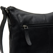 Hailey Full-Grain Leather Crossbody Bag för Dam - Structured Side Profile Showing Gusset Depth &amp; Expansion Capacity