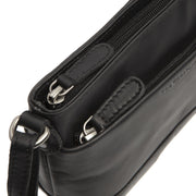 Salerno Full-Grain Leather Crossbody Bag för Dam - Structured Side Profile Showing Gusset Depth &amp; Expansion Capacity