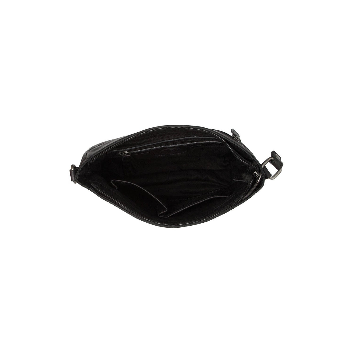 Weimar Full-Grain Leather Crossbody Bag för Dam - Structured Side Profile Showing Gusset Depth &amp; Expansion Capacity
