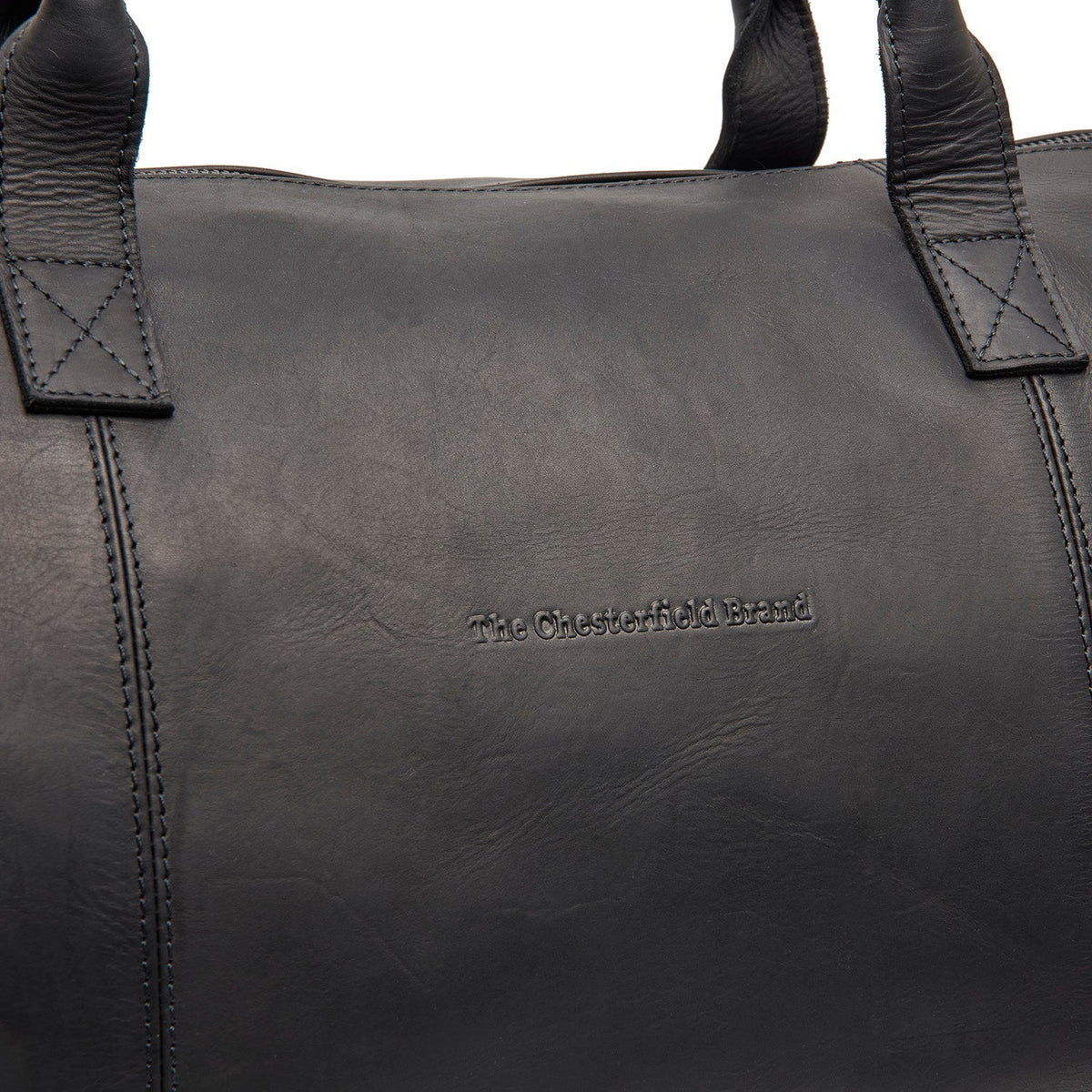 Close-Up Detail of Classic Collar &amp; Heavy-Duty Zipper Hardware on Leather Garment Bag Finlay för Dam