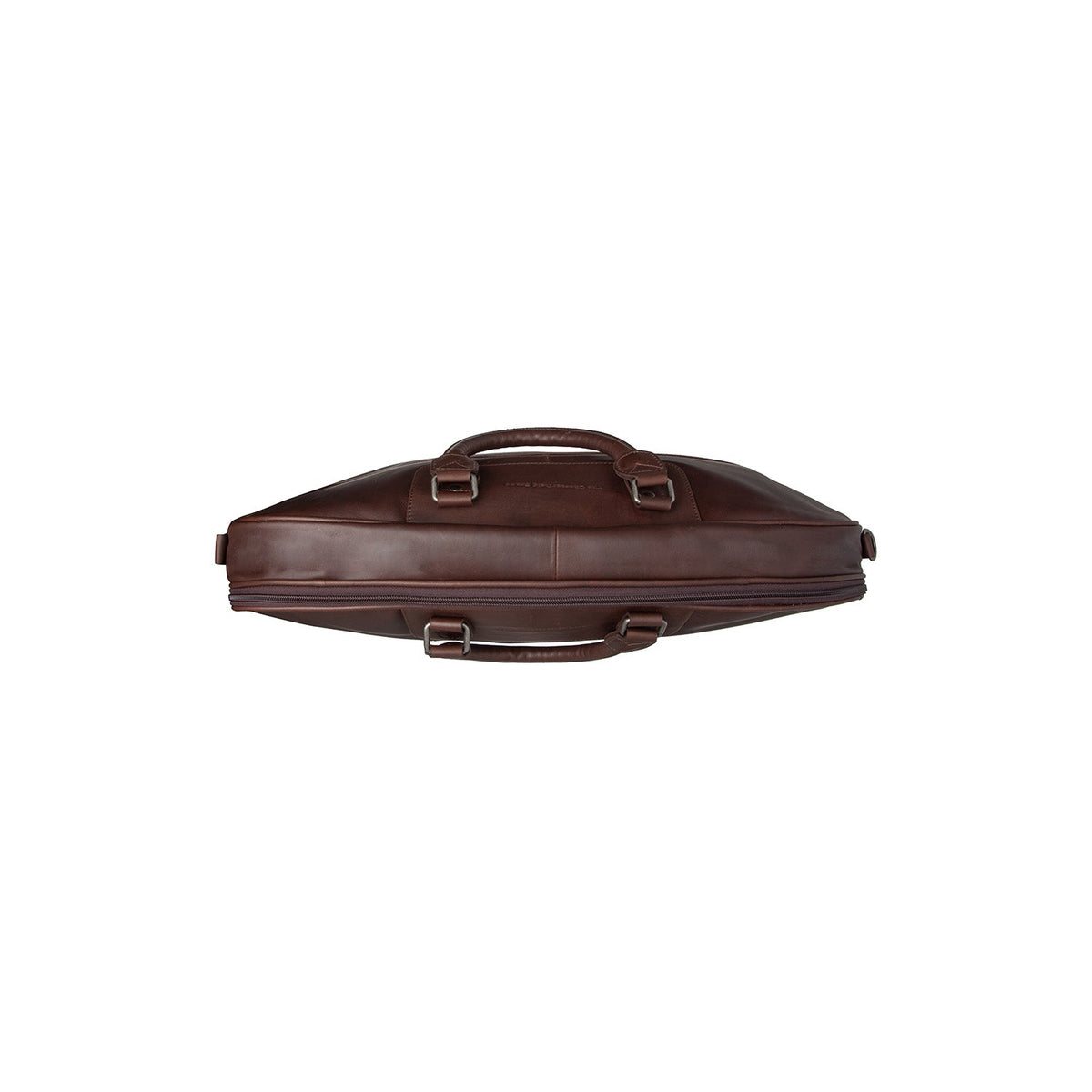 Close-Up Detail of Classic Collar &amp; Heavy-Duty Zipper Hardware on Leather Garment Bag Josh för Dam