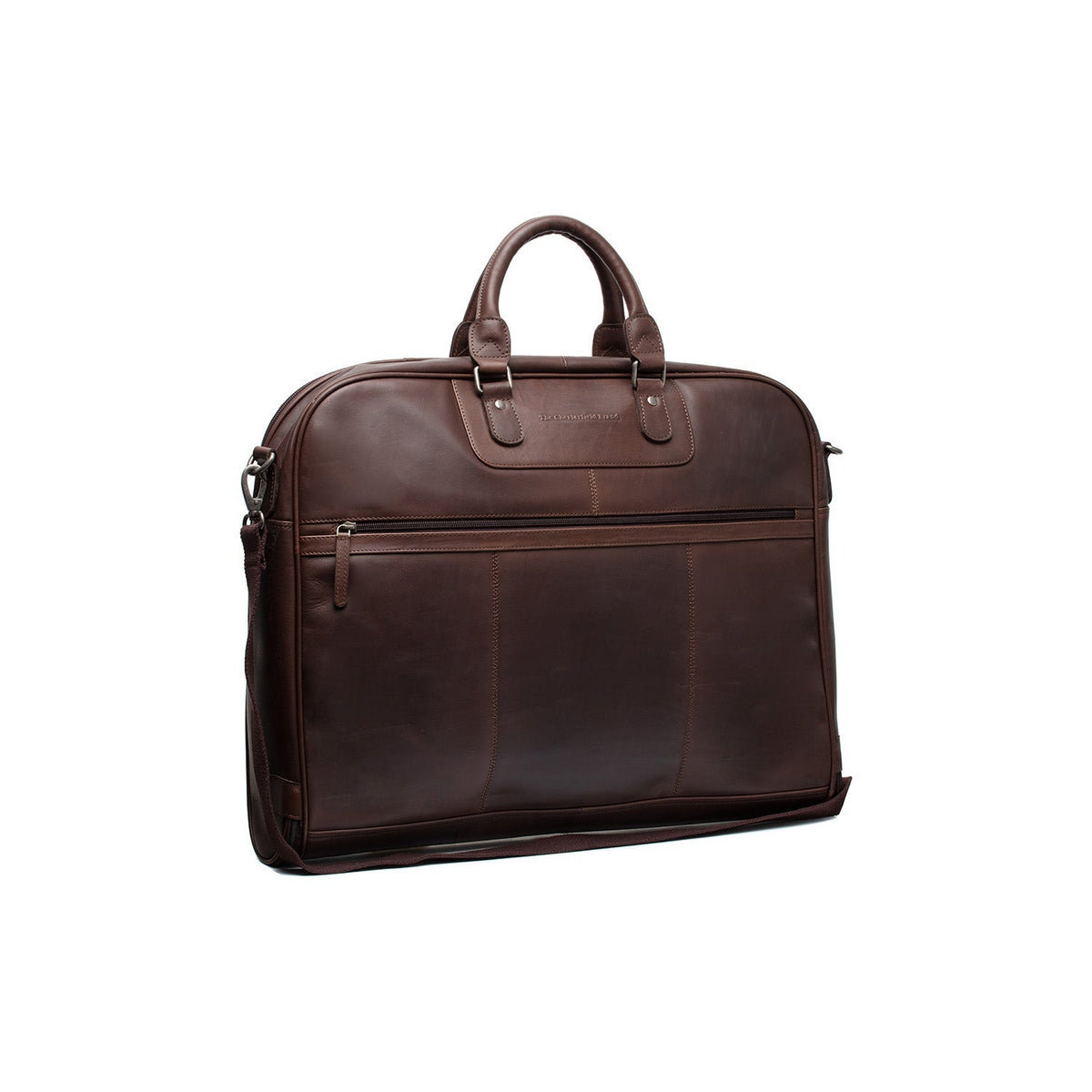 Leather Garment Bag Josh för Dam in Classic 100% Full-Grain Leather - Front Profile View &amp; Tailored Silhouette | Buy Online