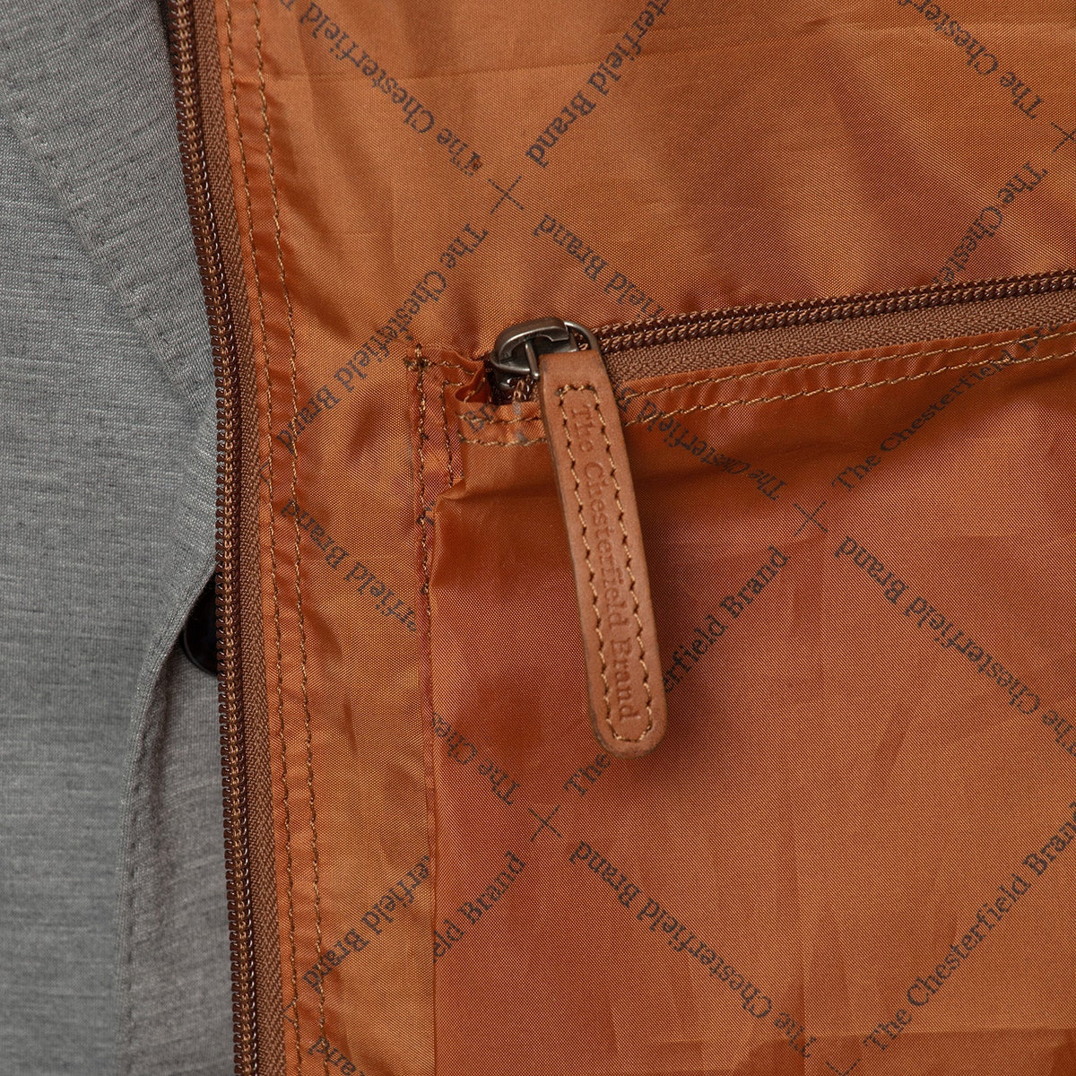 Cognac Leather Garment Bag Josh för Dam, detail view 6