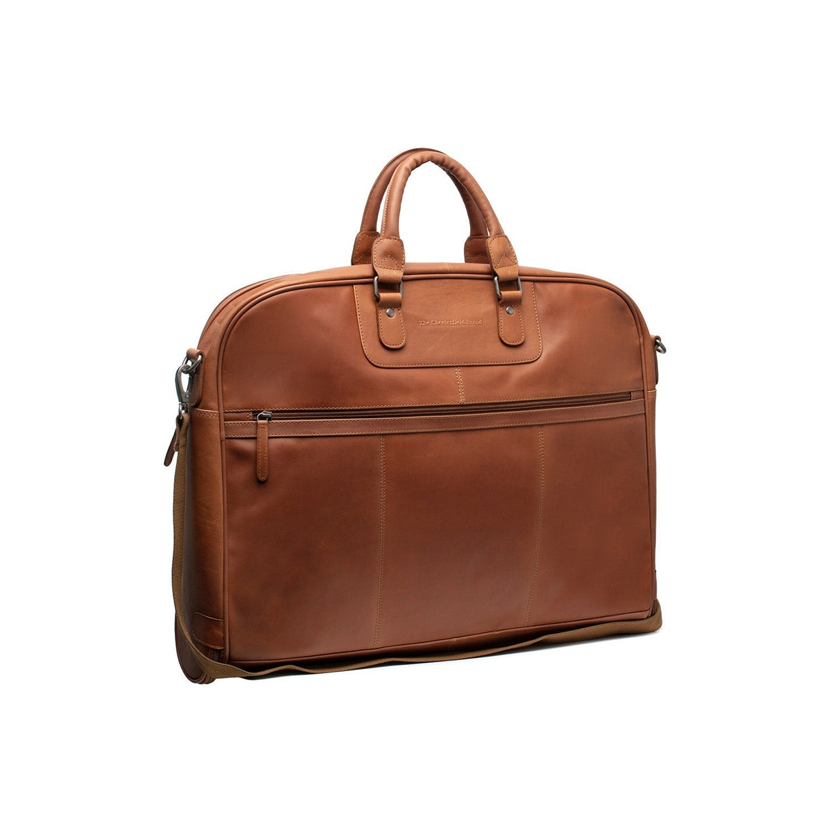 Cognac Leather Garment Bag Josh för Dam, front view