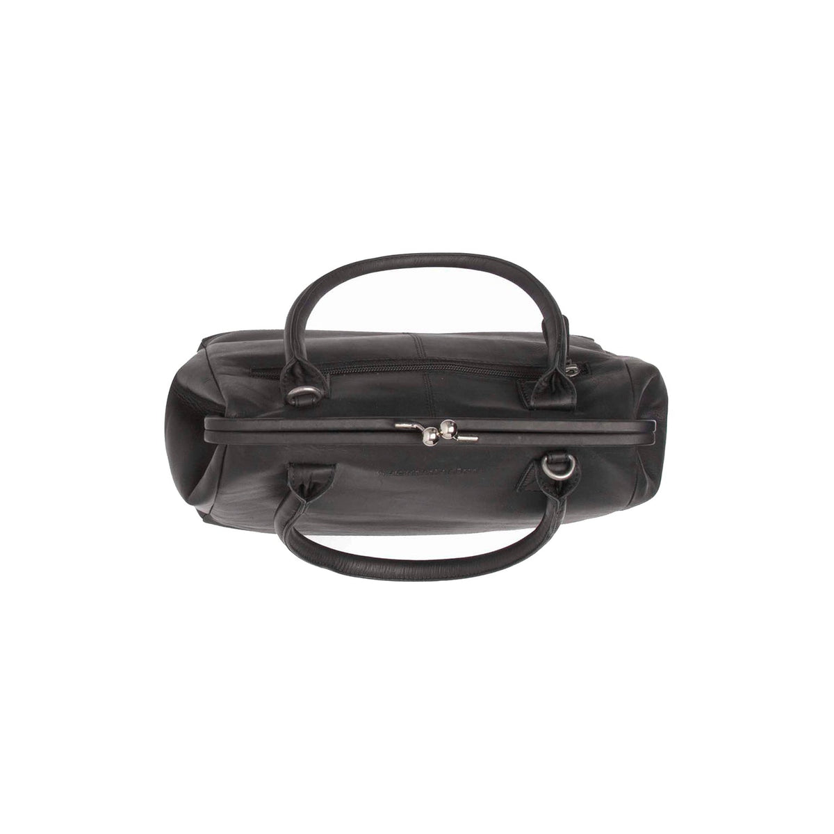 
Närbildsdetalj of Classic Collar & Heavy-Duty Zipper Hardware on Dorin Handväska i läder
