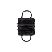 Close-Up Detail of Classic Collar &amp; Heavy-Duty Zipper Hardware on Ezra Full-Grain Leather Handbag för Dam
