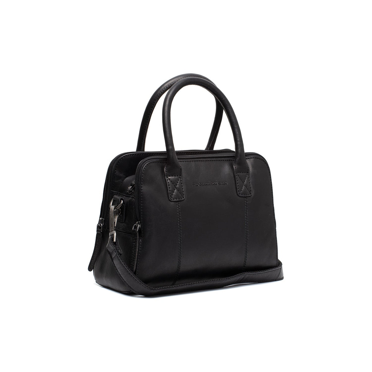 Ezra Full-Grain Leather Handbag för Dam in Classic 100% Full-Grain Leather - Front Profile View &amp; Tailored Silhouette | Buy Online