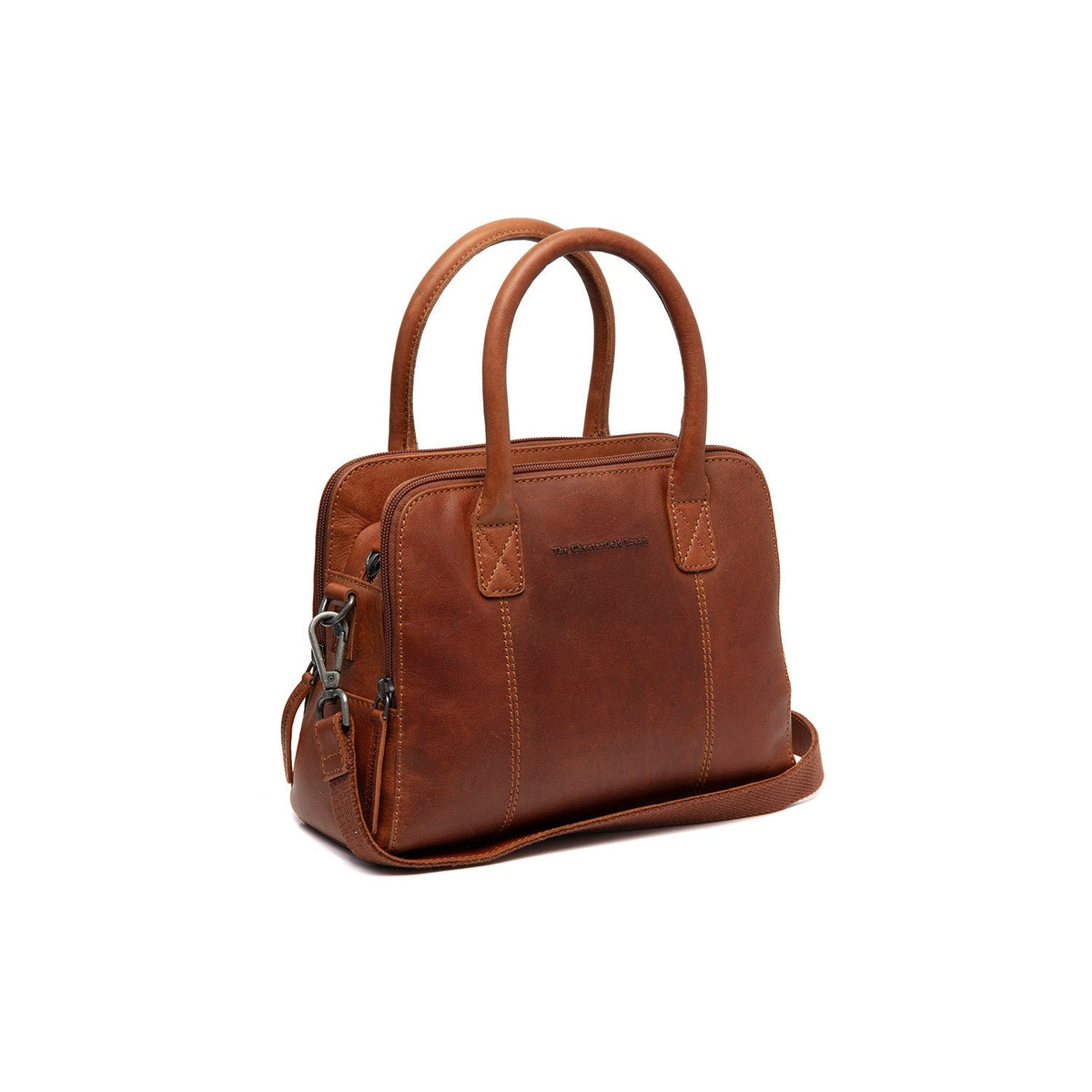 Tailored Rib Cuffs &amp; Hem Craftsmanship Construction Detail on Ezra Full-Grain Leather Handbag för Dam