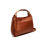 Tailored Rib Cuffs &amp; Hem Craftsmanship Construction Detail on Fioline Full-Grain Leather Handbag för Dam