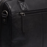 Tailored Rib Cuffs &amp; Hem Craftsmanship Construction Detail on Langton Full-Grain Leather Handbag för Dam