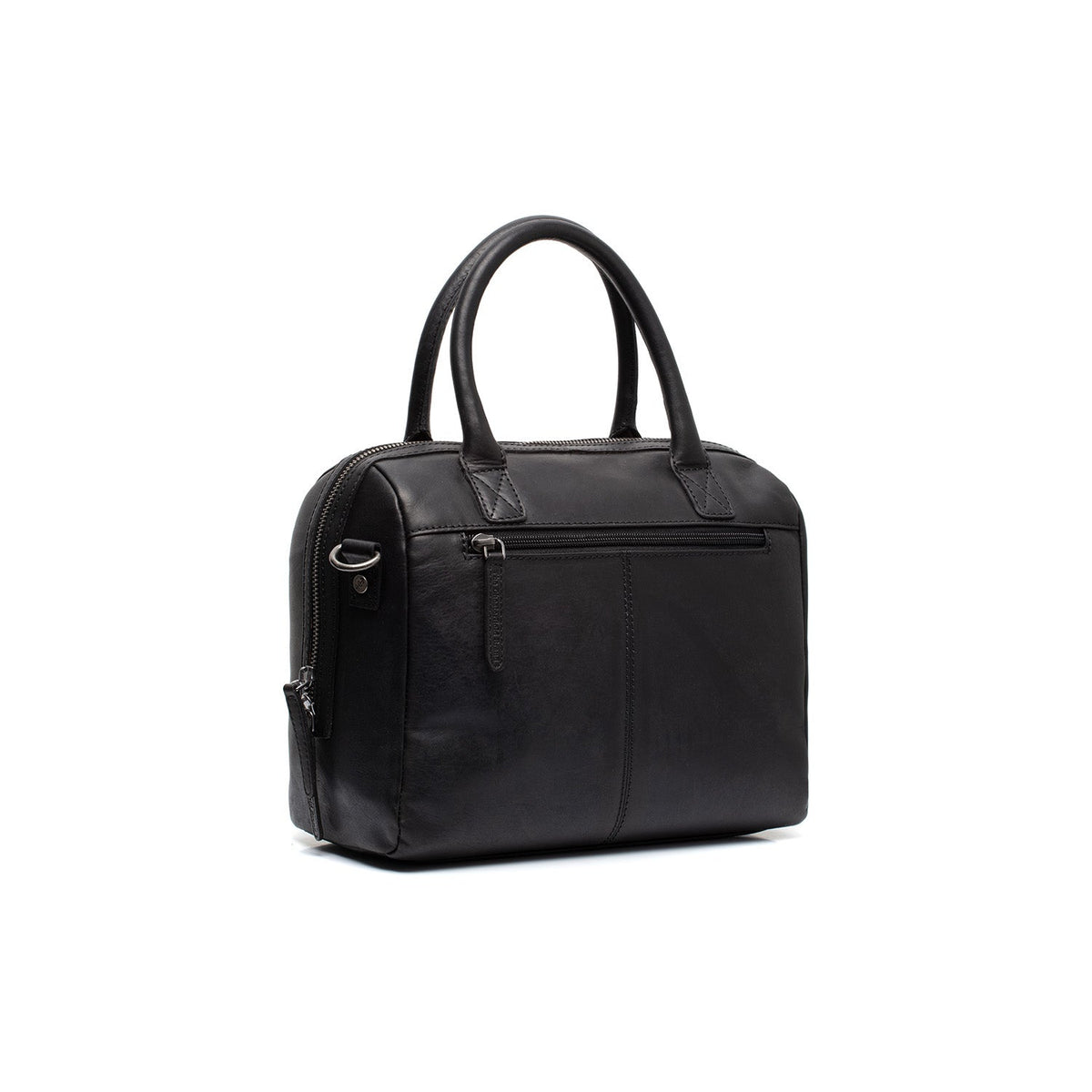 Styled Fit Perspective of Langton Full-Grain Leather Handbag för Dam on Model - Natural Daylight Drape