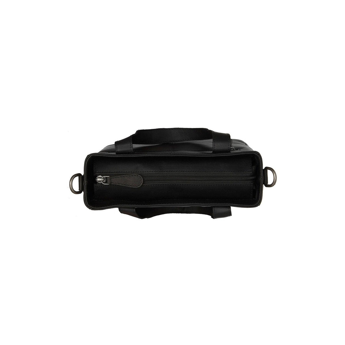 Close-Up Detail of Classic Collar &amp; Heavy-Duty Zipper Hardware on Lingfield Full-Grain Leather Handbag för Dam