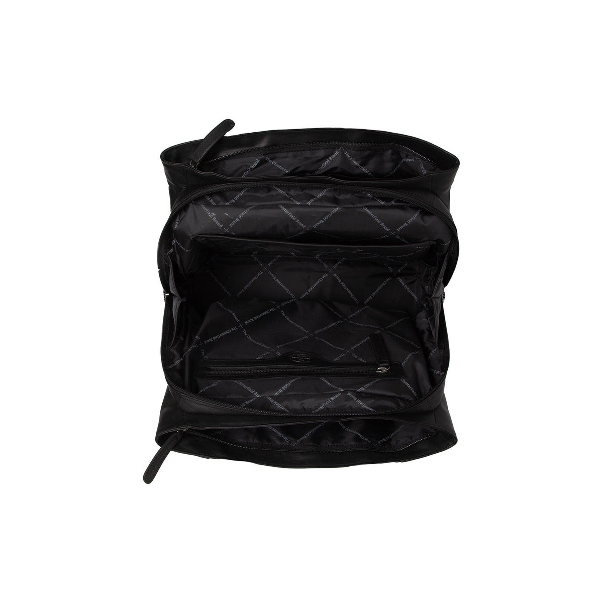 Close-Up Detail of Classic Collar &amp; Heavy-Duty Zipper Hardware on Passau Full-Grain Leather Handbag för Dam