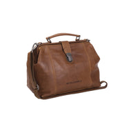 Tailored Rib Cuffs &amp; Hem Craftsmanship Construction Detail on Shaun Full-Grain Leather Handbag för Dam
