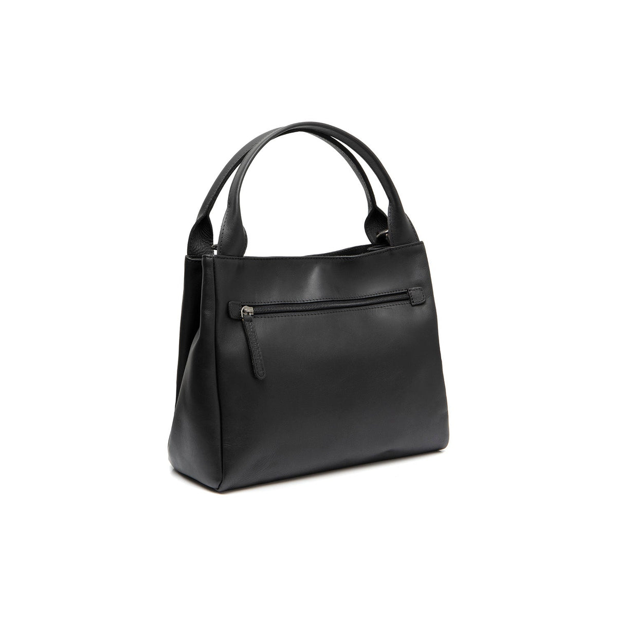 Tailored Rib Cuffs &amp; Hem Craftsmanship Construction Detail on Tenara Full-Grain Leather Handbag för Dam