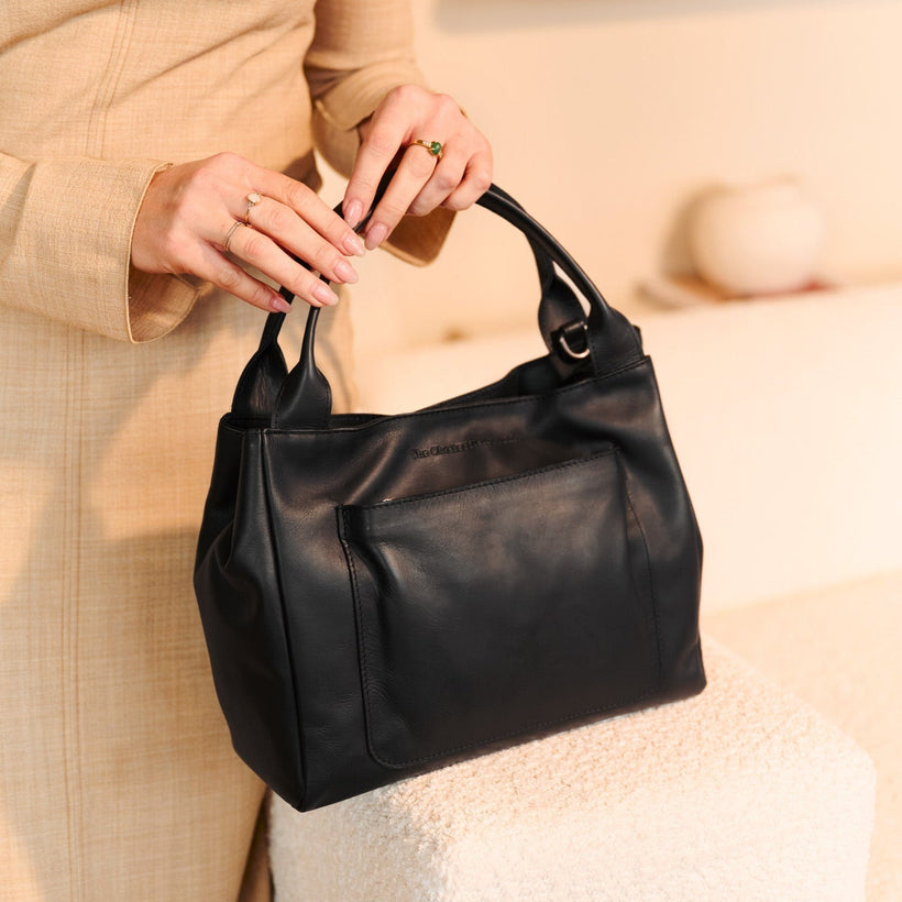 Tenara Full-Grain Leather Handbag för Dam
