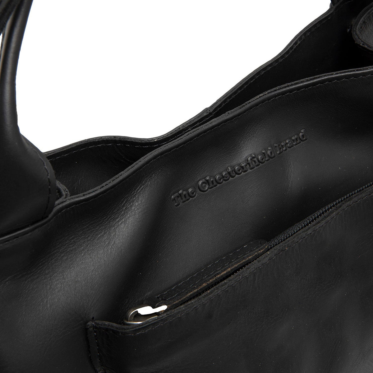 Tenara Full-Grain Leather Handbag för Dam - Lateral Side Profile View Showing Sleeve Cut &amp; Athletic Taper Fit
