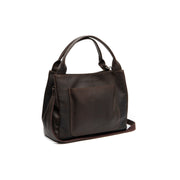 Styled Fit Perspective of Tenara Full-Grain Leather Handbag för Dam on Model - Natural Daylight Drape