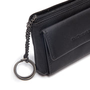 Close-Up Detail of Classic Collar &amp; Heavy-Duty Zipper Hardware on Torano Full-Grain Leather Key Case för Dam
