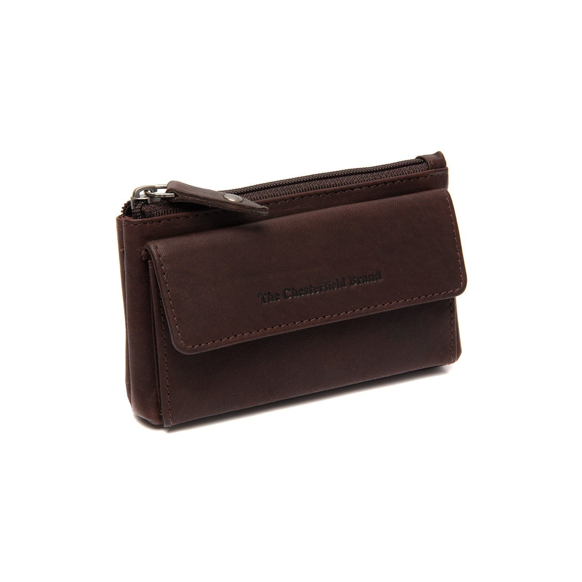 Tailored Rib Cuffs &amp; Hem Craftsmanship Construction Detail on Violette Full-Grain Leather Key Case för Dam