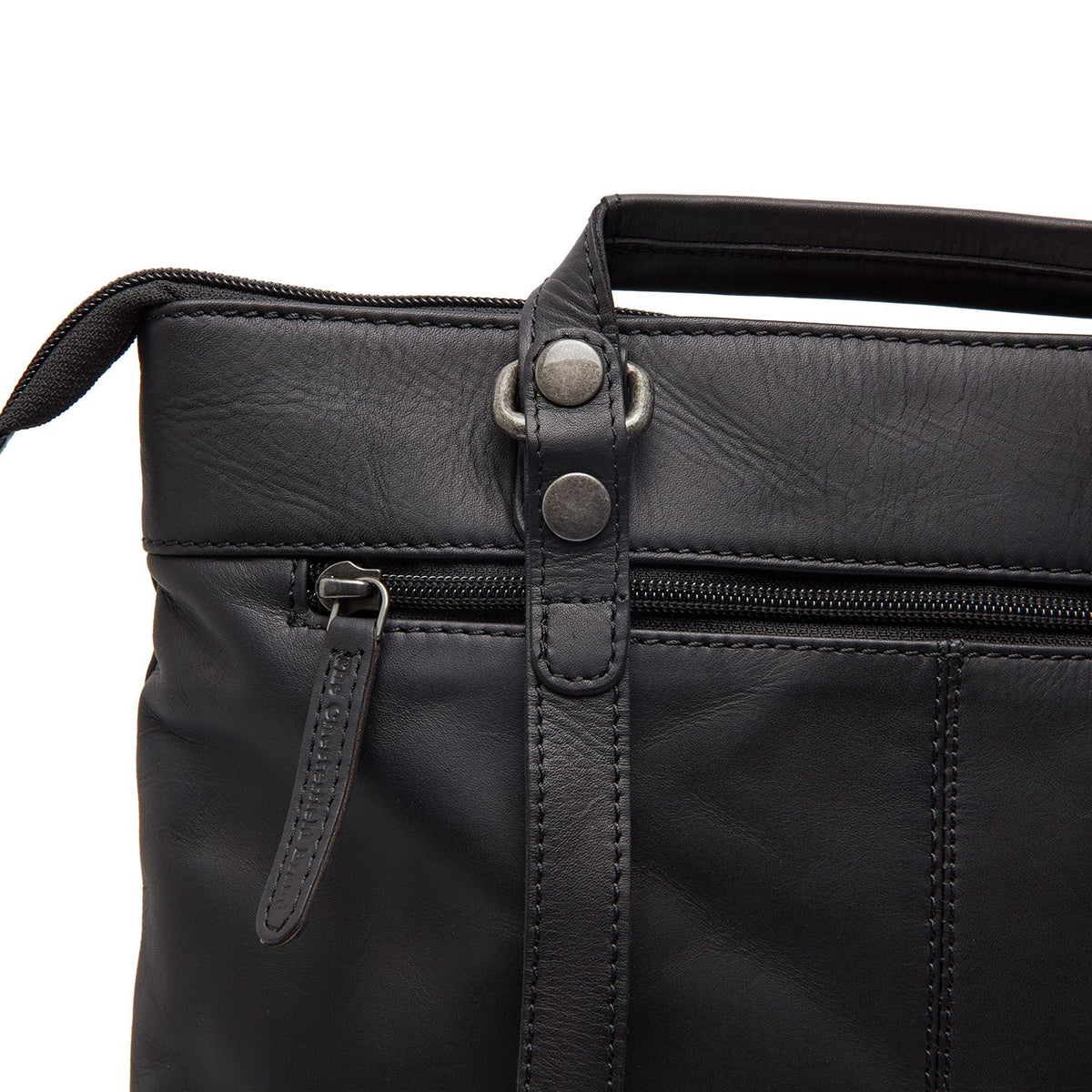 Caldero Full-Grain Leather Laptop Backpack för Dam - Structured Side Profile Showing Gusset Depth &amp; Expansion Capacity