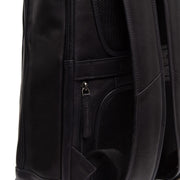 Solid Antique Brass Hardware &amp; Heavy-Duty Dual Zipper Detail on Detroit Full-Grain Leather Laptop Backpack för Dam