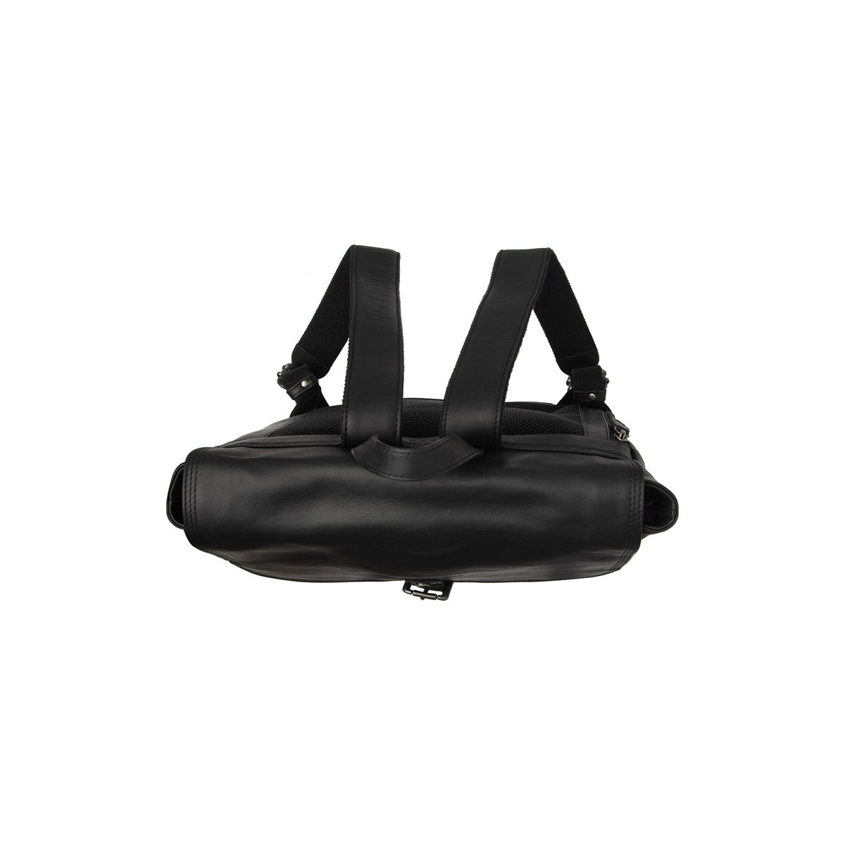 Classic 100% Full-Grain leather Backpack - Bakifrån med förstärkta läderremmar och sömmar