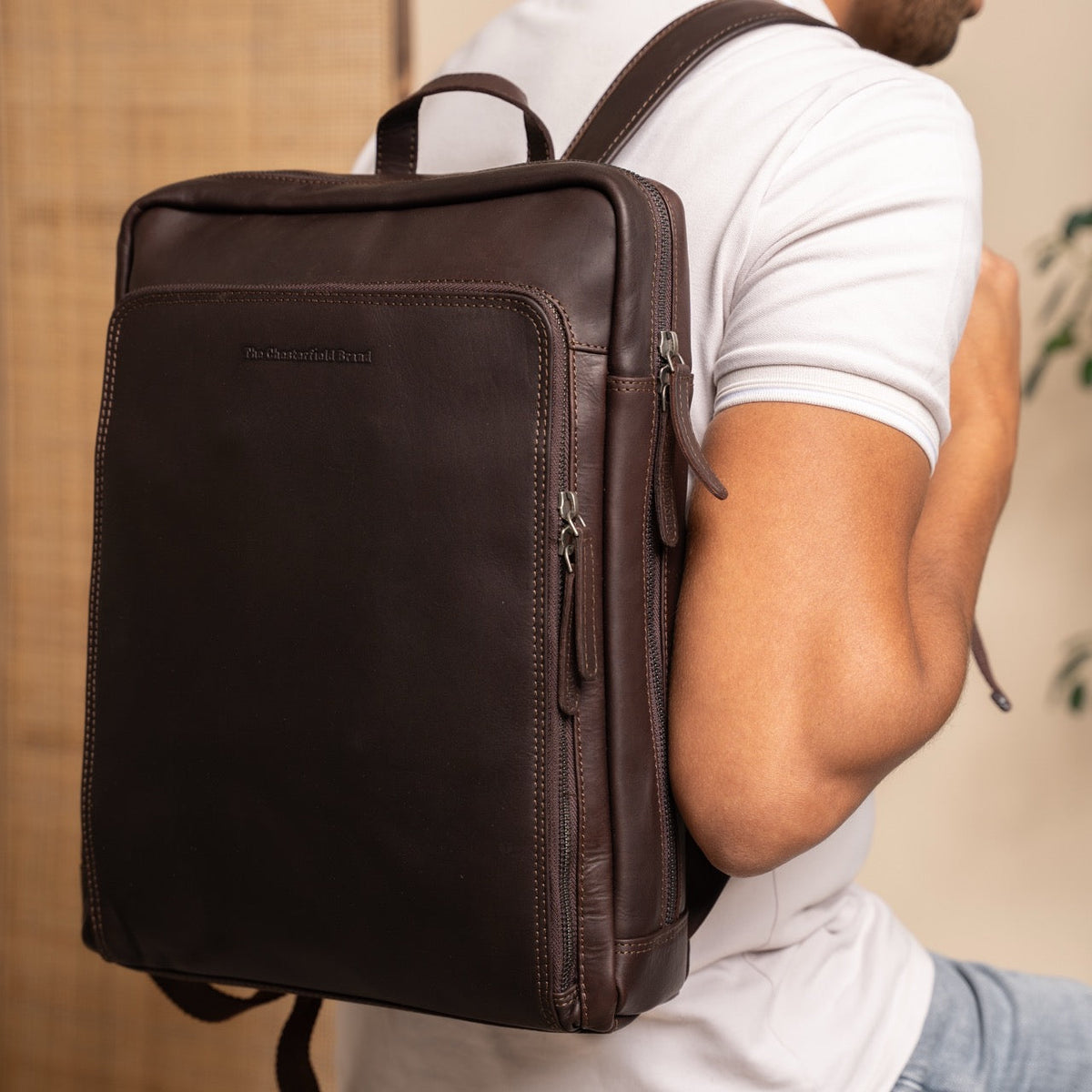 Jasper Full-Grain Leather Laptop Backpack för Dam – alternate product view 2