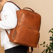 Lennox Full-Grain Leather Laptop Backpack för Dam – alternate product view 2