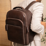 Maggiore Full-Grain Leather Laptop Backpack för Herr – alternate product view 2