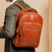 Maggiore Full-Grain Leather Laptop Backpack för Herr – alternate product view 2