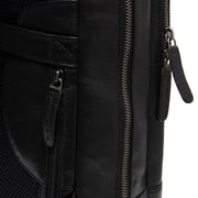 Solid Antique Brass Hardware &amp; Heavy-Duty Dual Zipper Detail on Nicola Full-Grain Leather Laptop Backpack för Dam