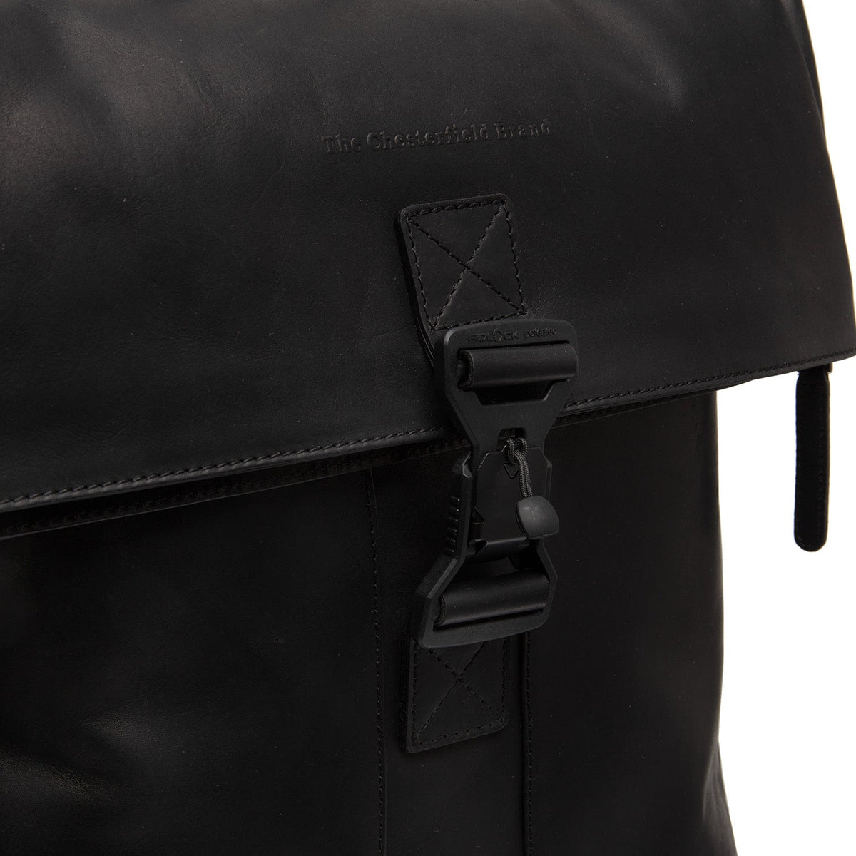 Solid Antique Brass Hardware &amp; Heavy-Duty Dual Zipper Detail on Savona Full-Grain Leather Laptop Backpack för Dam