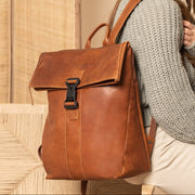 Savona Full-Grain Leather Laptop Backpack för Dam – alternate product view 2