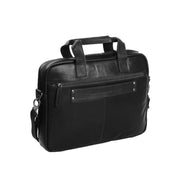 Solid Antique Brass Hardware &amp; Heavy-Duty Dual Zipper Detail on Calvi Full-Grain Leather Laptop Bag för Dam
