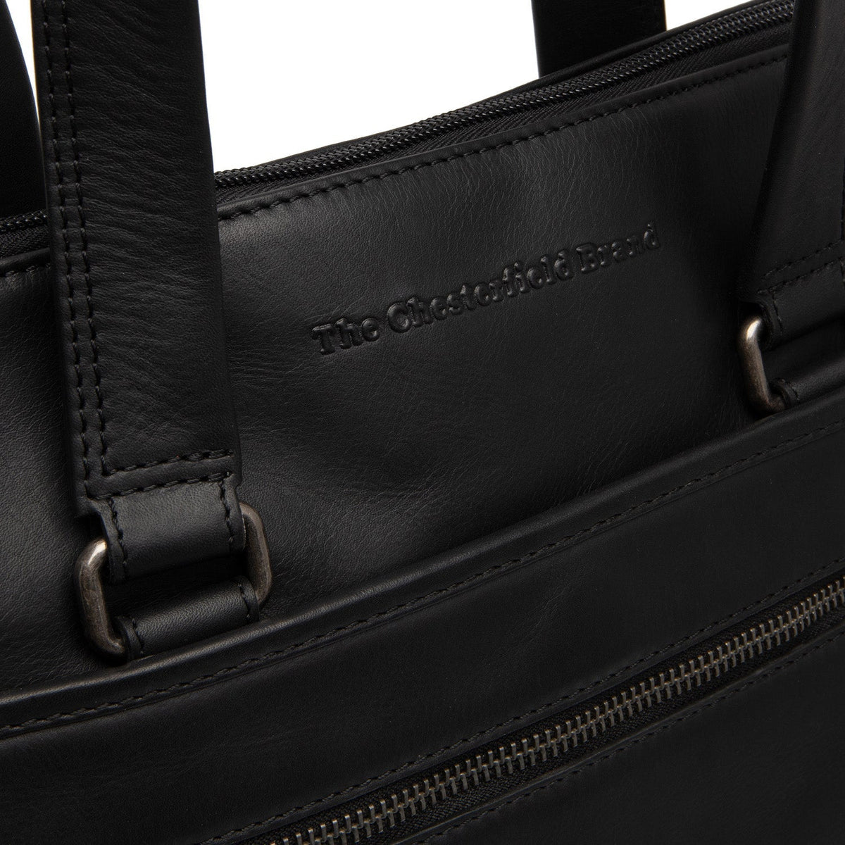 Elvas Full-Grain Leather Laptop Bag för Dam - Structured Side Profile Showing Gusset Depth &amp; Expansion Capacity